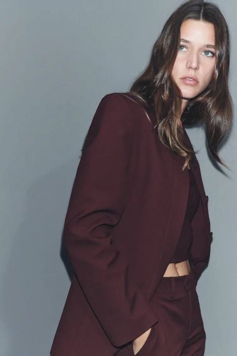 Жакет Zara трендовий колір бургундія