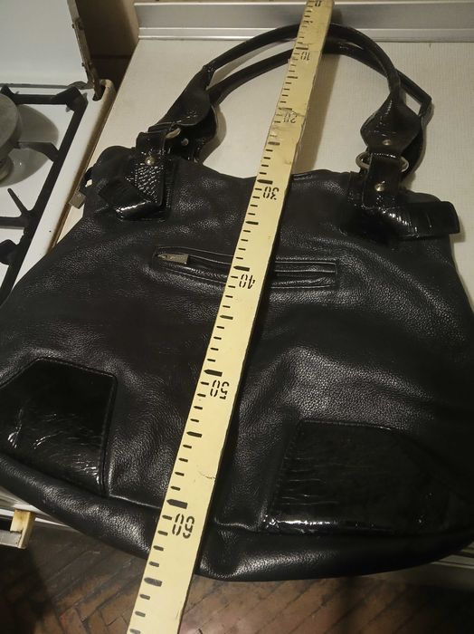 сумка кожаная чёрная женская