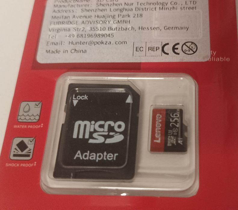 Lenovo 256 GB karta pamięci MicroSD z adapterem