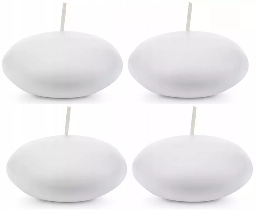 Świeca Pływająca Matowa Biały 8Cm 4Szt. Partydeco. Nowy Produkt