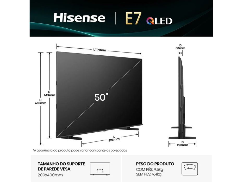 Smart TV Hisense 50 Polegadas Q”Led