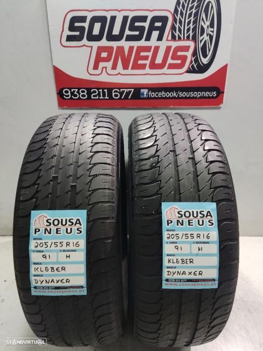 2 pneus semi novos 205-55r16 kleber - oferta dos portes