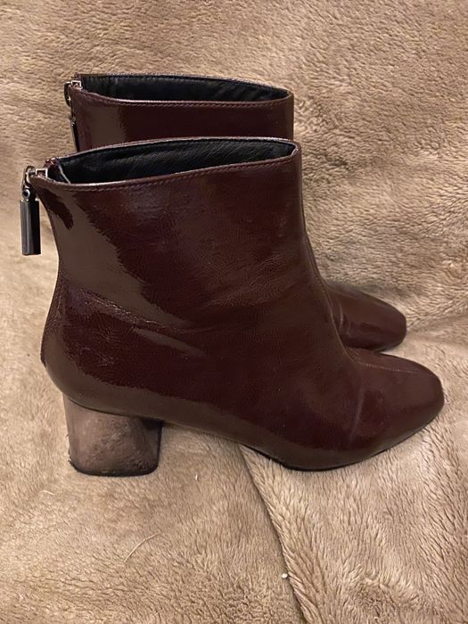 Botki RESERVED bordowy 38 rozmiar! #obcas srebrny #polecam!