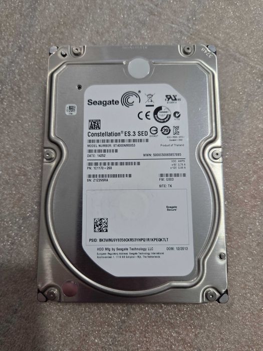 3.5 HDD Жорсткий диск 4Tb, малий пробіг Seagate Constellation ES.3 SED