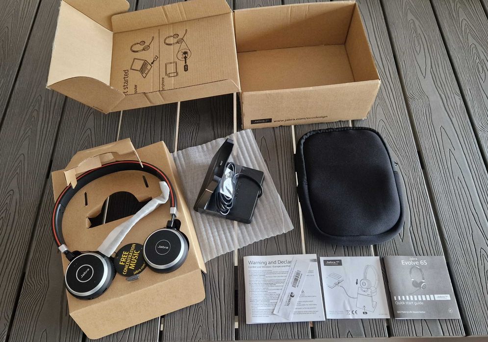 Jabra Evolve 65 Wireless Stereo On-Ear Headset Black Novo