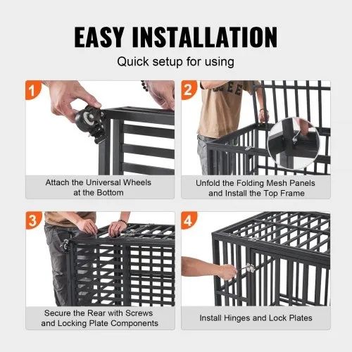 Crate VEVOR Heavy Duty para Cães - Dimensões: 95 × 65 × 81