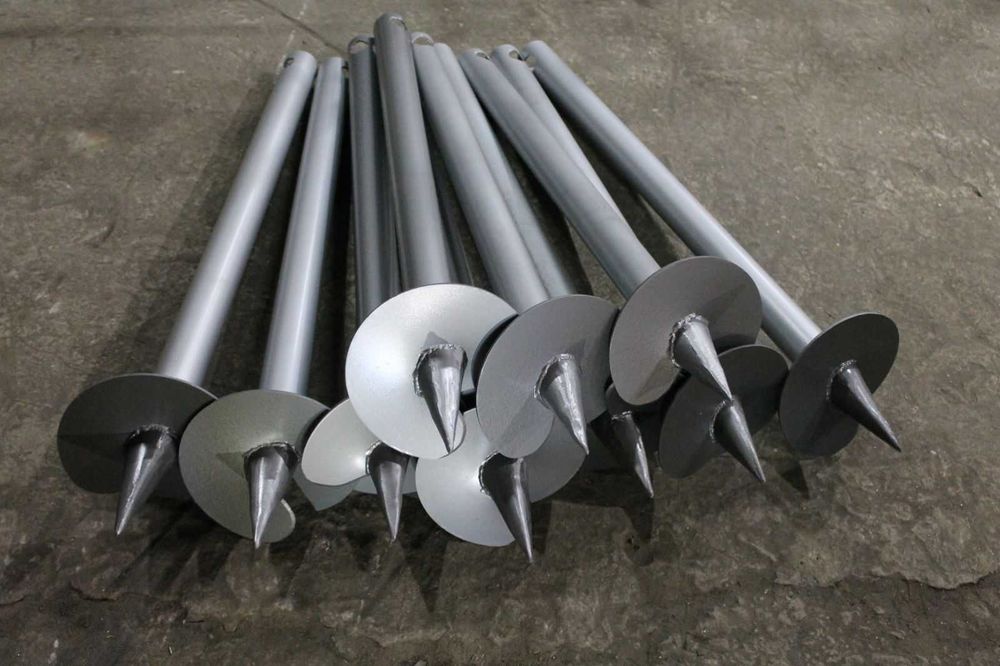 Гвинтові палі, геошуруп, винтовые сваи, монтаж, виробництво, фундамент