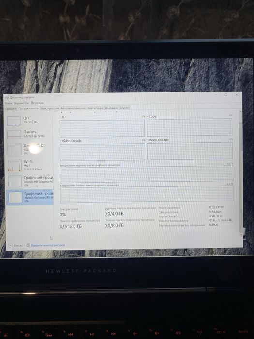 Ігровий ноутбук hp omen 15