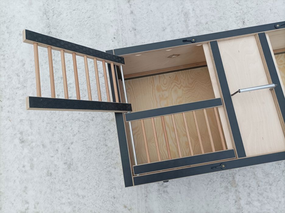 Kosz transportowy dla gołębi PREMIUM Black - duży, dzielony, 80×40×23