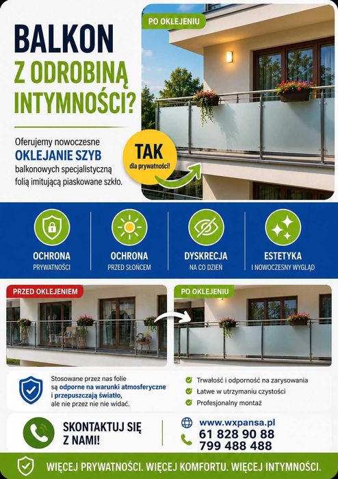 Oklejanie szyb balkonowych