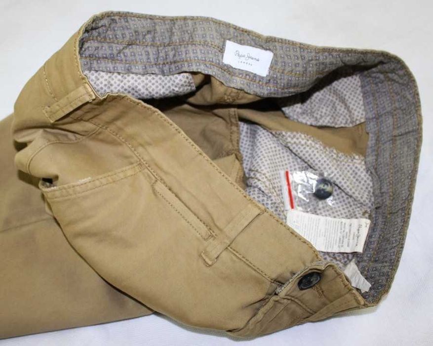 Nowe męskie spodnie Pepe Jeans Chino - Regular beżowe oryginalne rozmiar W36/L32