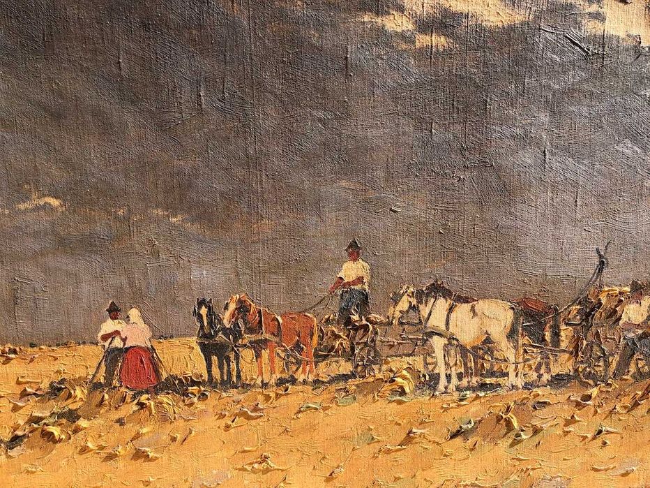 Pintura a Óleo Antiga Paisagista de Joszef Csillag, Artista Húngaro