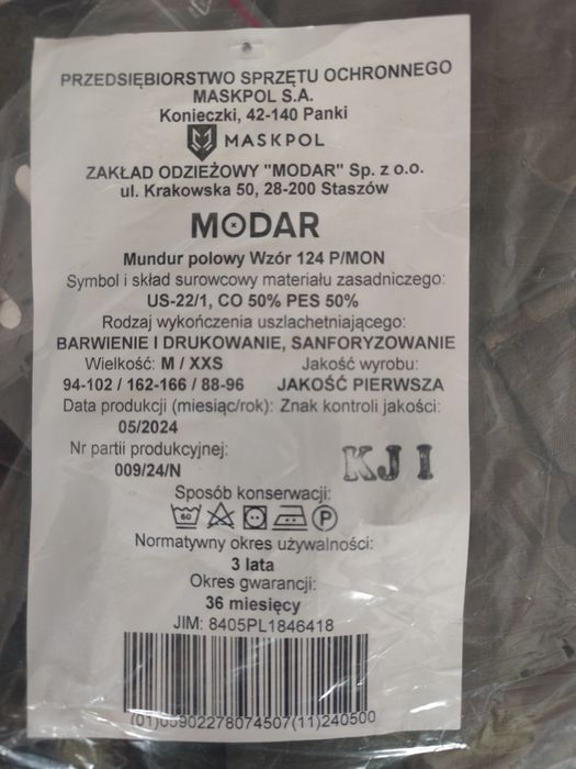 Mundur Polowy 124 P/MON