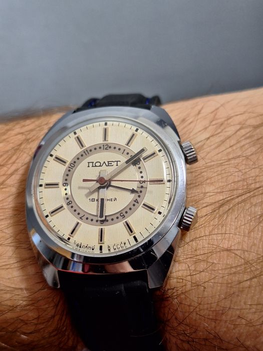 Poljot sygnał alarm budzik chrom vintage