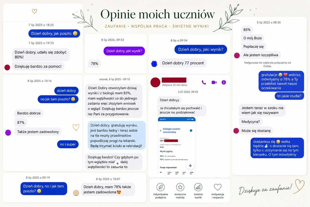KOREPETYCJE BIOLOGIA nauczycielka matura rozszerzona olimpiada