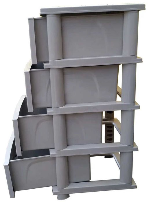 Комод пластиковий на 4 ящики Ведмеді 955x390x455 мм Кремовий