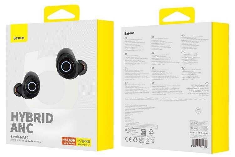 Baseus Bowie MA10 Słuchawki bezprzewodowe Bluetooth ANC IPX6 Etui ładu