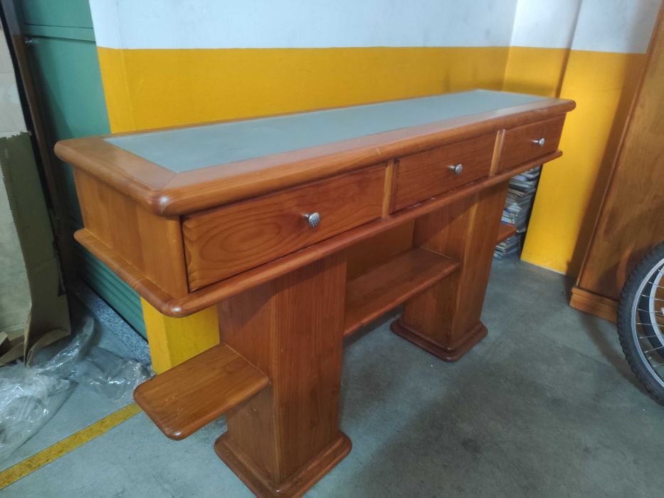 Conjunto de 2 armários para hall de entrada - madeira maciça e pesada (muito robustos)