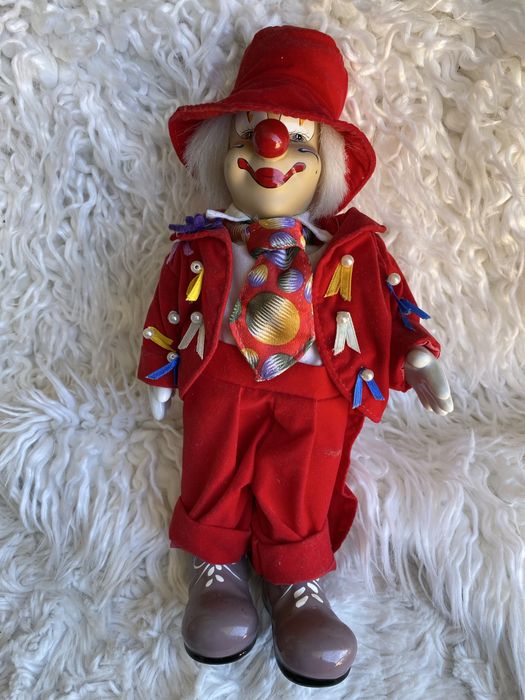 Porcelanowa lalka klaun  26cm