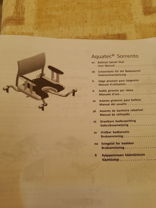 Cadeira de banho giratória para banheira