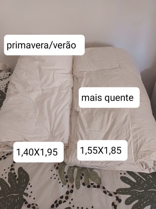 2 edredons de penas cama solteiro