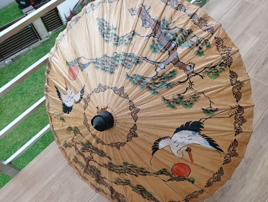 Orientalny Parasol japoński chiński azjatycki ręcznie malowany
