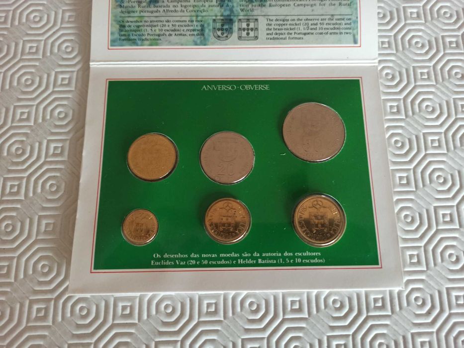 Coleção 6 Moedas escudos, 1987, Brilhantes não circuladas