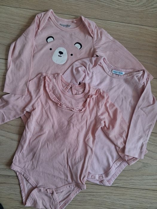 Różowe body 62/68 trzy sztuki