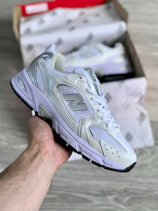 Кросівки New Balance 530 White Silver | кроси Ню Беленс 530 білого кольору текстиль