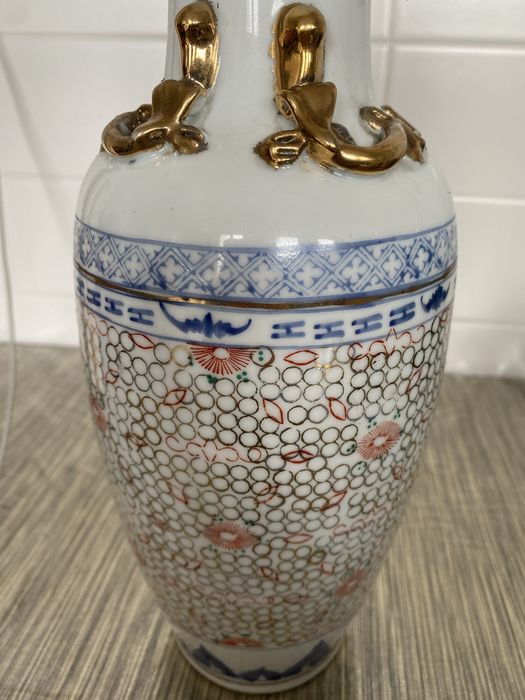 Vaso de porcelana china antigo