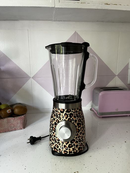 blender kielichowy w panterkę firmy silvercrest, stan idealny