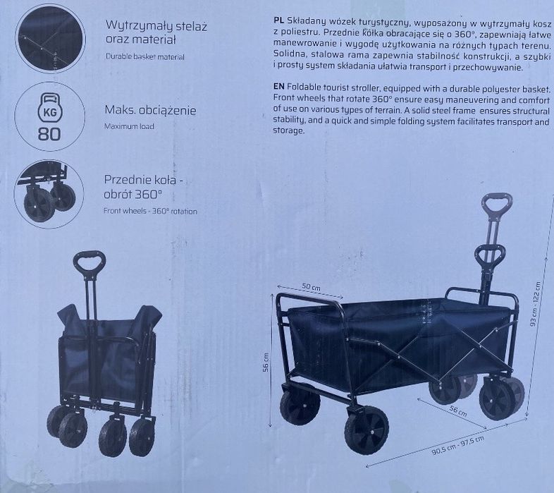 Wózek turystyczny plażowy
