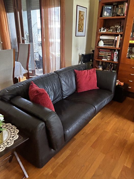 Sofas de pele conjunto