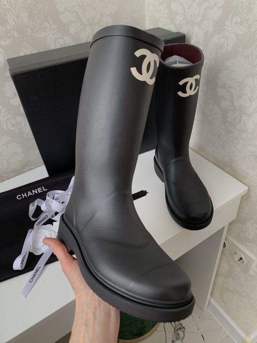 Гумові чоботи Chanel резиновые сапоги шанель chanel люкс