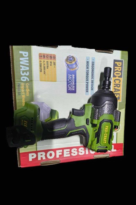 Гайковерт Procraft Pwa36 850Нм +перехідник під біту