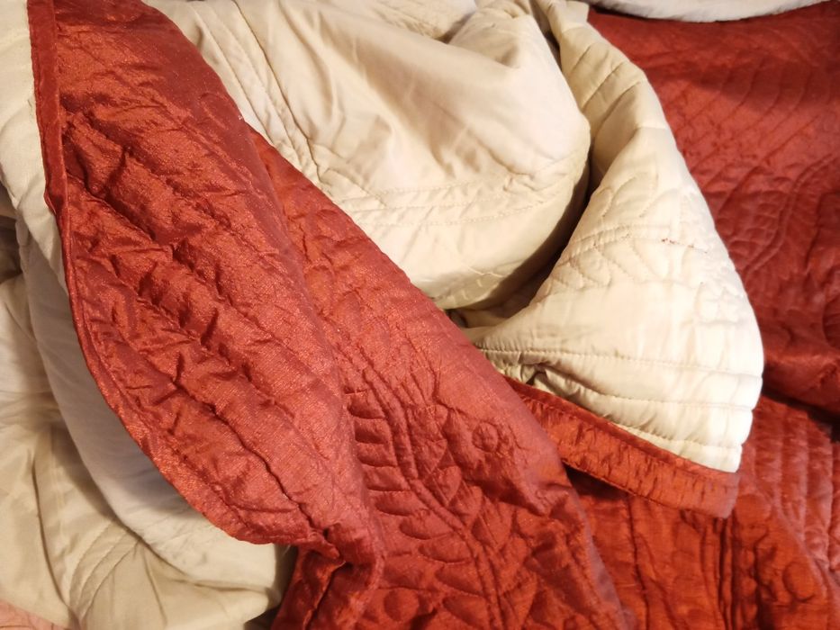 Edredom leve para cama grande casal 2.60x2.40 tom tijolo