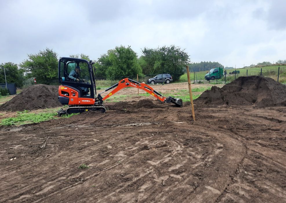 Usługi minikoparka, drenaż, wiertnica, niwelacja, równanie, ogród
