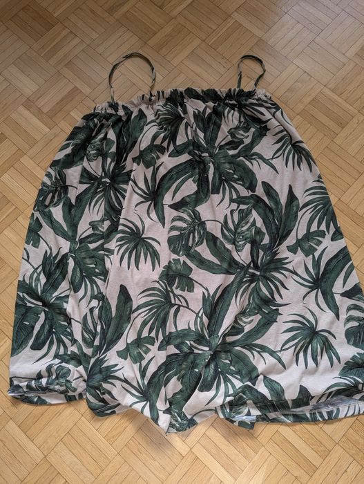sukienka h&m kwiaty liście letnia oversize