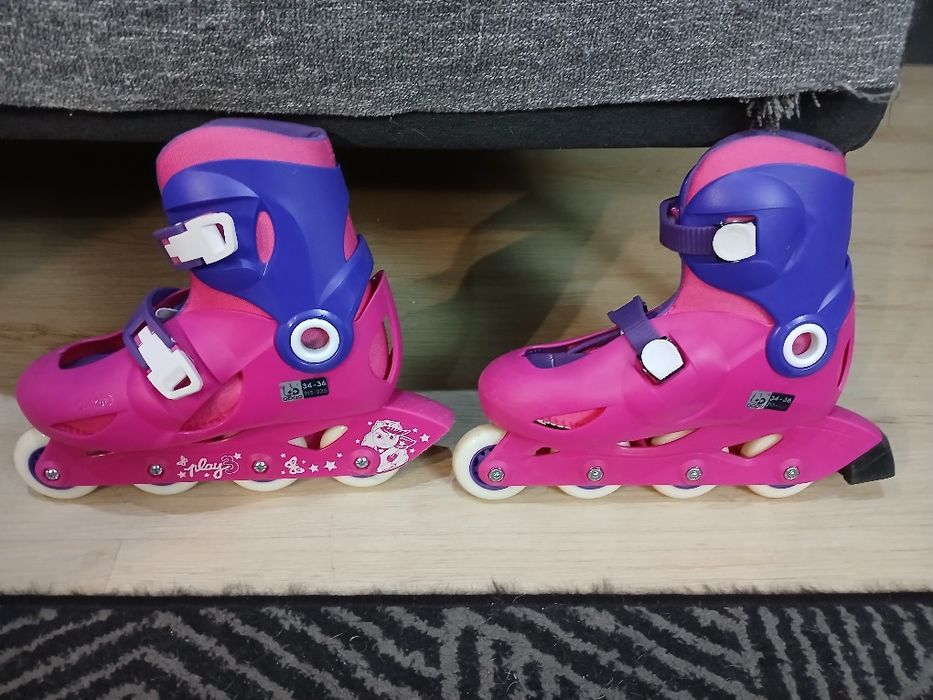 Patins em linha Oxelo 34-36, capacete e protecções