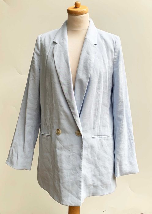 Marynarka H&M Niebieska Błękitna Blezer Elegancka S 36