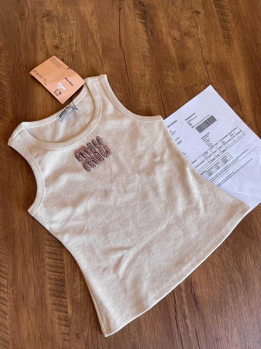 Top Miu Miu Rosa Com Letras Mulher