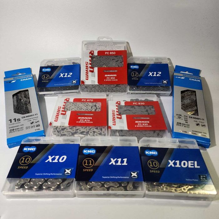 Велосипедные цепи 7/8/9/10/11/12 - скоростей KMC, Shimano, Sram