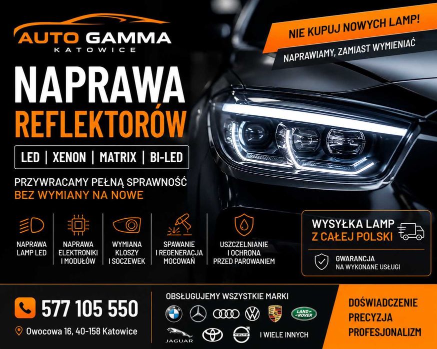 Reflektory LED Xenon Matrix – Naprawa Regeneracja Bi LED Katowice