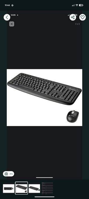 Zestaw Bezprzewodowy Dynabook Toshiba KL50M  Klawiatura + Mysz