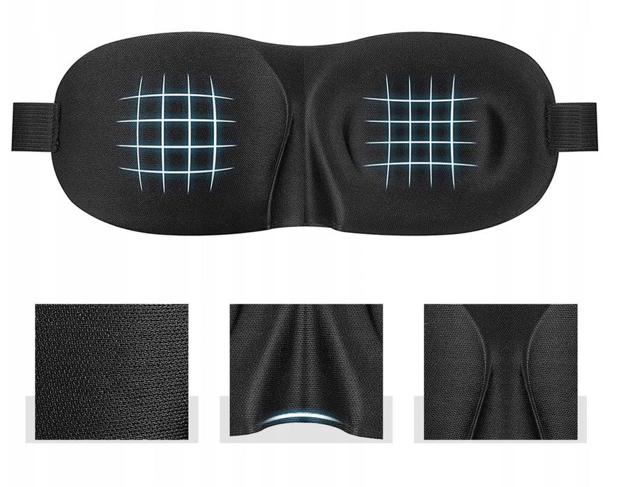 Maska do spania opaska na oczy 3D komfort sen REM HIT!