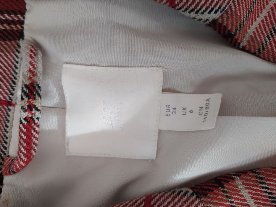 marynarka w kratę h&m 34