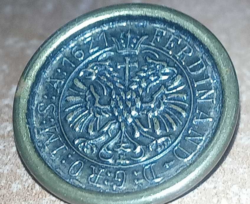 Ferdinand II  1621 rok pieczęć button guzik super stan
