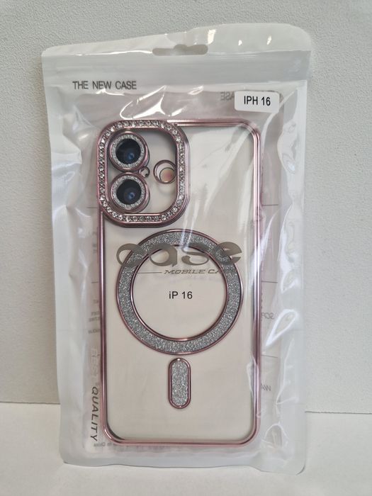 Bling Magsafe Case do Iphone 16 różowy