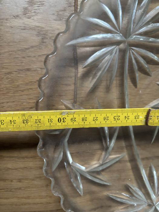 Patera z grubego i ciężkiego szkła PRL