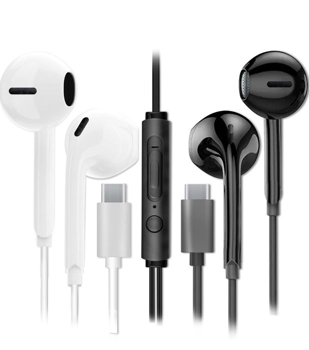 MAS CARNEY TH6 USB C; Słuchawki USB-C czarne i białe komplet 2 szt